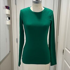 J. Crew Green Long Sleeve Crewneck Tee